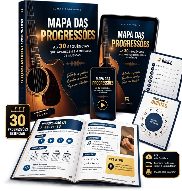 Mapa das Progressões em livro, tablet e celular